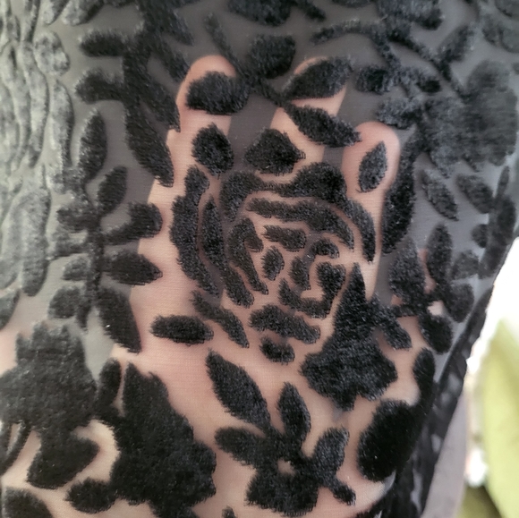 Vintage Black Rose Velvet Devore Jacket - Picture 6 of 15